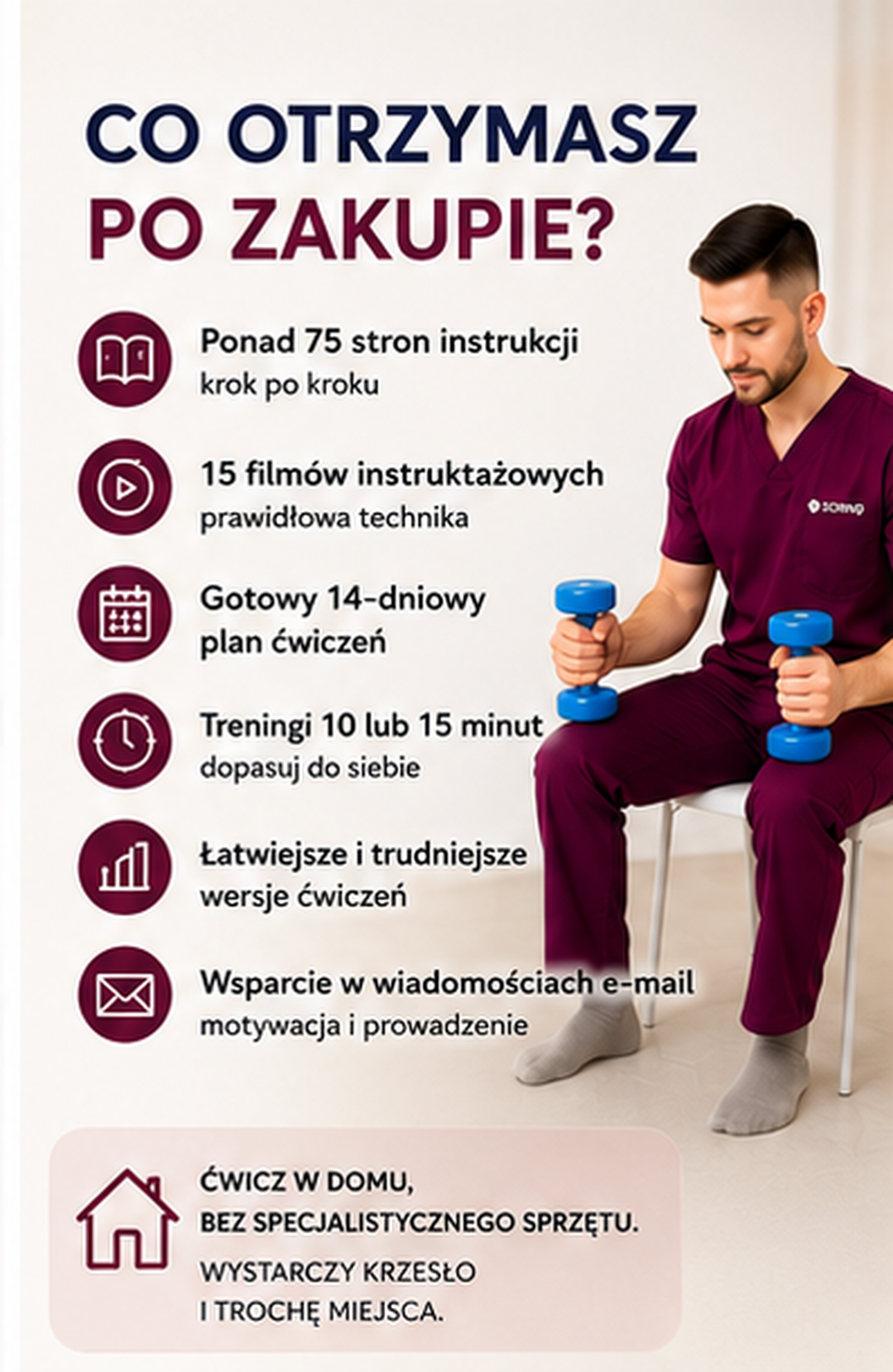 Bezpieczny program ćwiczeń opracowany przez fizjoterapeutę dla osób 50+