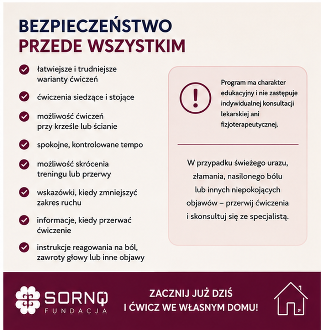 Bezpieczny program ćwiczeń opracowany przez fizjoterapeutę dla osób 50+