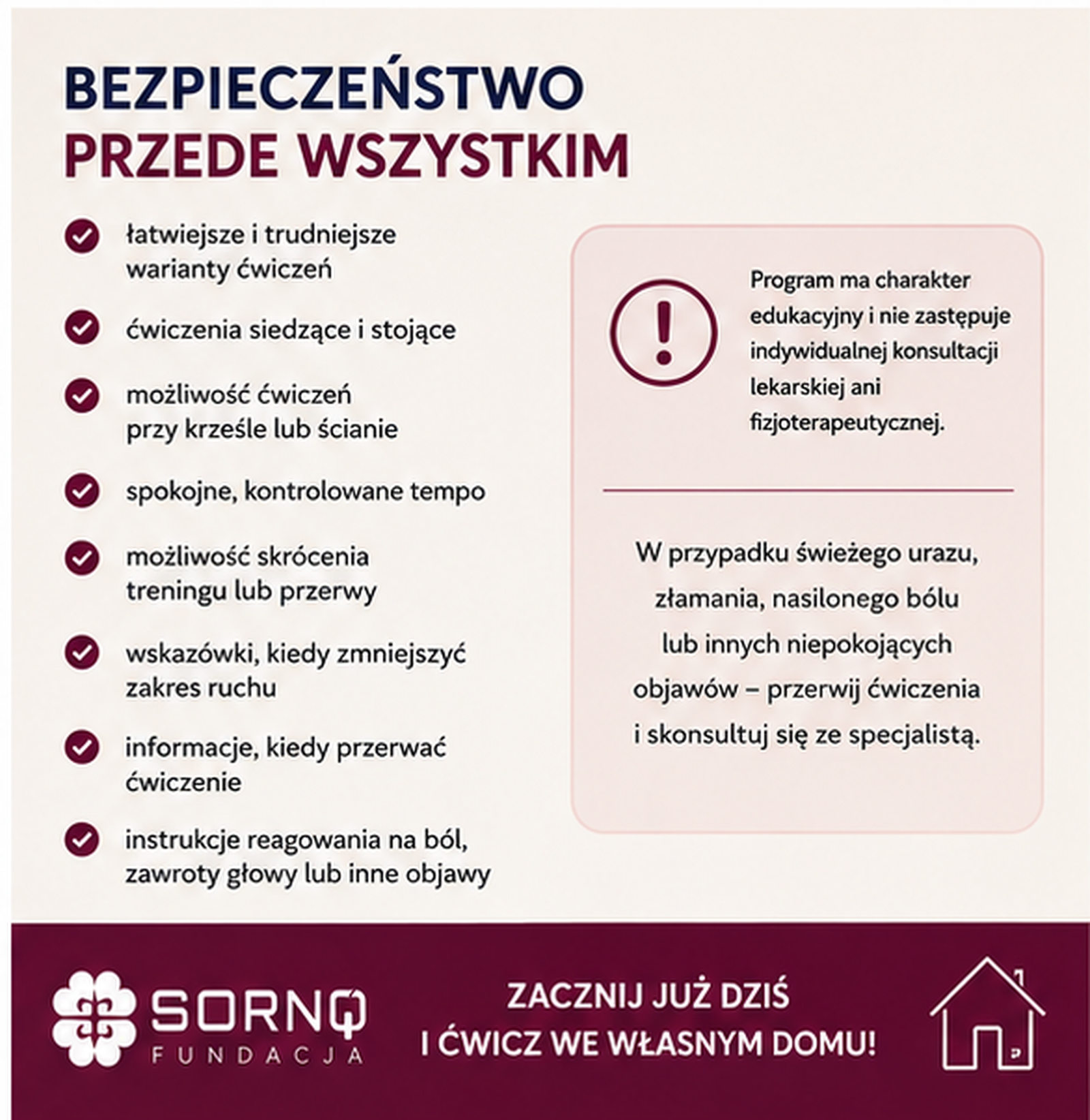 Bezpieczny program ćwiczeń opracowany przez fizjoterapeutę dla osób 50+